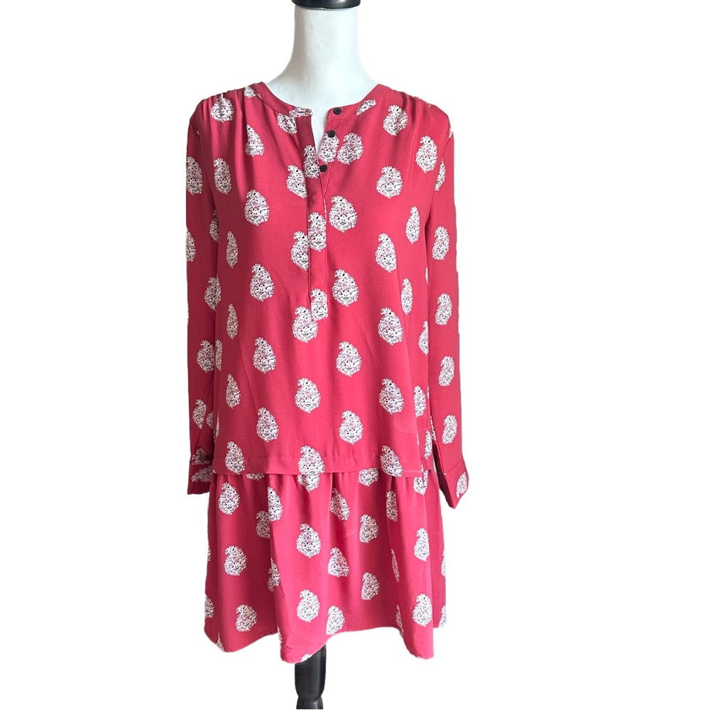 NWT Loft Paisley print‎ Dress with drop waist Size Medium